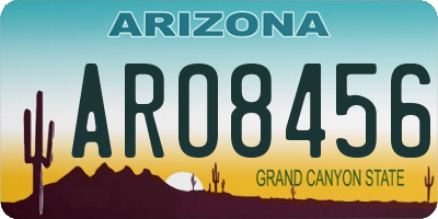 AZ license plate ARO8456