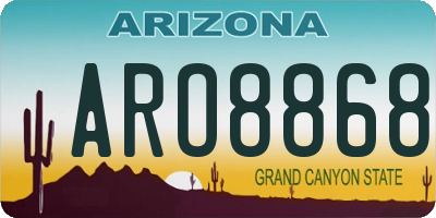 AZ license plate ARO8868
