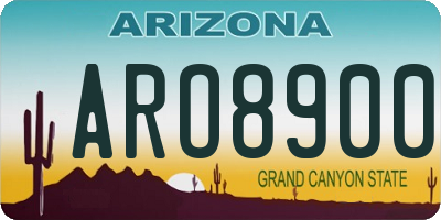 AZ license plate ARO8900