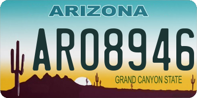 AZ license plate ARO8946