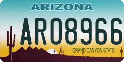 AZ license plate ARO8966