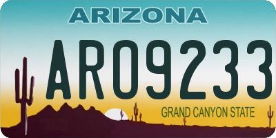 AZ license plate ARO9233