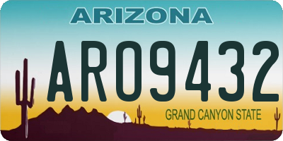 AZ license plate ARO9432