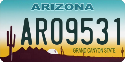 AZ license plate ARO9531