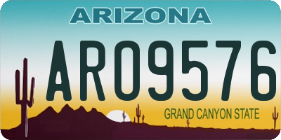 AZ license plate ARO9576