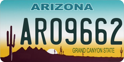 AZ license plate ARO9662