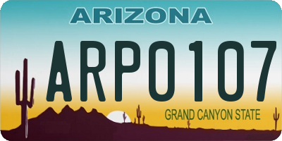 AZ license plate ARP0107