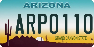 AZ license plate ARP0110