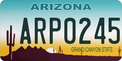 AZ license plate ARP0245