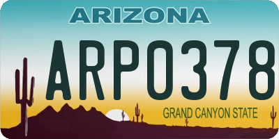 AZ license plate ARP0378