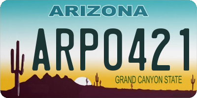 AZ license plate ARP0421
