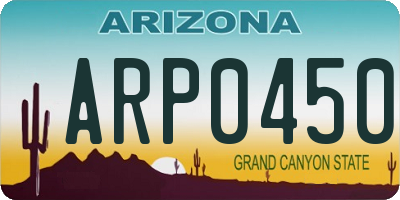 AZ license plate ARP0450