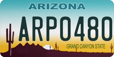 AZ license plate ARP0480