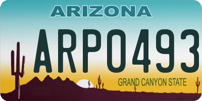 AZ license plate ARP0493