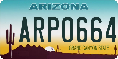 AZ license plate ARP0664
