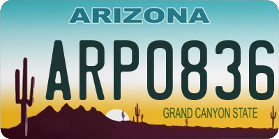 AZ license plate ARP0836