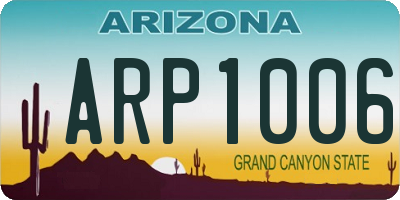 AZ license plate ARP1006