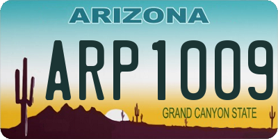AZ license plate ARP1009