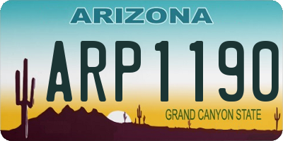 AZ license plate ARP1190