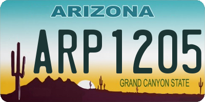 AZ license plate ARP1205