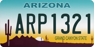 AZ license plate ARP1321