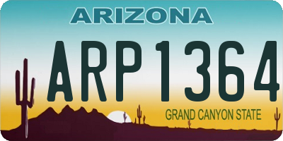 AZ license plate ARP1364