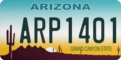AZ license plate ARP1401