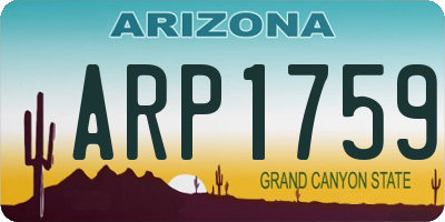 AZ license plate ARP1759