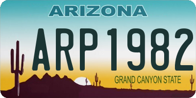 AZ license plate ARP1982