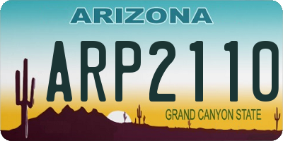 AZ license plate ARP2110
