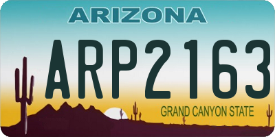 AZ license plate ARP2163