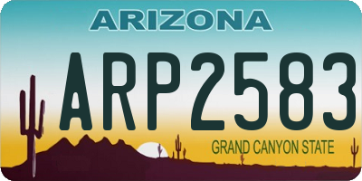 AZ license plate ARP2583