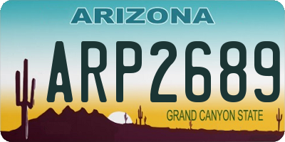 AZ license plate ARP2689