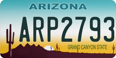 AZ license plate ARP2793