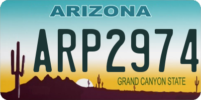 AZ license plate ARP2974