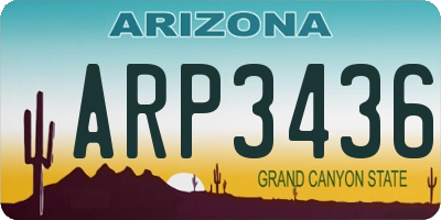 AZ license plate ARP3436