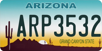 AZ license plate ARP3532