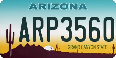 AZ license plate ARP3560