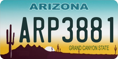 AZ license plate ARP3881