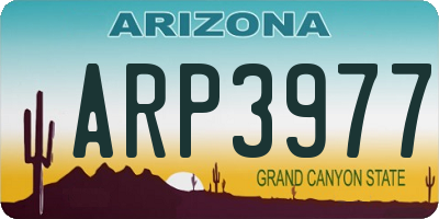 AZ license plate ARP3977