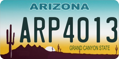 AZ license plate ARP4013