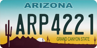 AZ license plate ARP4221