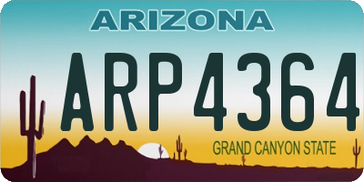 AZ license plate ARP4364