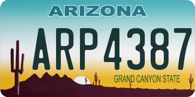 AZ license plate ARP4387
