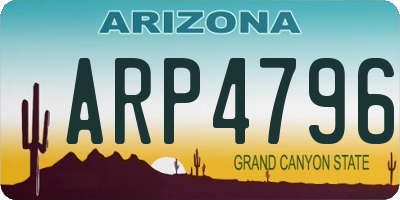 AZ license plate ARP4796