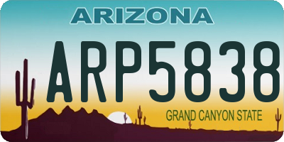 AZ license plate ARP5838