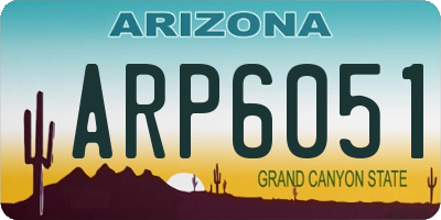 AZ license plate ARP6051
