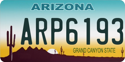 AZ license plate ARP6193