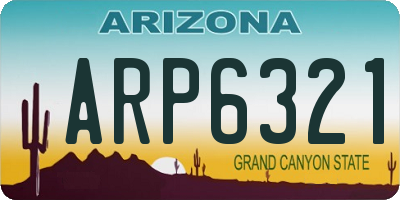 AZ license plate ARP6321
