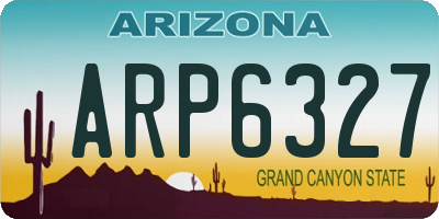 AZ license plate ARP6327